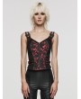 Punk Rave Black and Red Gothic Steampunk Jacquard Corset Top for Women