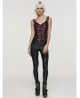 Punk Rave Black and Red Gothic Steampunk Jacquard Corset Top for Women