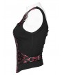 Punk Rave Black and Red Gothic Steampunk Jacquard Corset Top for Women