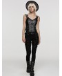 Punk Rave Black and Silver Gothic Steampunk Jacquard Corset Top for Women