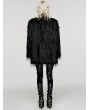 Punk Rave Black Gothic Fashion Untrimmed Warm Faux Fur Coat for Women