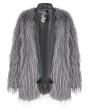 Punk Rave Grey Gothic Fashion Untrimmed Warm Faux Fur Coat for Women