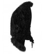 Punk Rave Black Vintage Gothic Fur Trim Embossed Velvet Short Jacket for Women