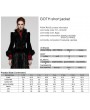 Punk Rave Black Vintage Gothic Fur Trim Embossed Velvet Short Jacket for Women