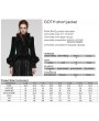 Punk Rave Black and Green Vintage Gothic Fur Trim Embossed Velvet Short Jacket for Women