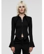 Punk Rave Black Gothic Bat Shaped Collar Daily Shirt for Women