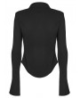 Punk Rave Black Gothic Bat Shaped Collar Daily Shirt for Women