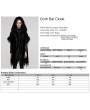 Punk Rave Black Gothic Loose Hooded Bat Sleeves Fur Cloak for Women