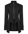 Punk Rave Black Gothic Punk Eyelet Slim Fit Denim Jacket for Women