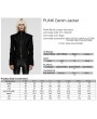 Punk Rave Black Gothic Punk Eyelet Slim Fit Denim Jacket for Women