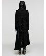 Punk Rave Black Gothic Decadent Asymmetric Hooded Long Jacket for Women