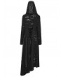 Punk Rave Black Gothic Decadent Asymmetric Hooded Long Jacket for Women