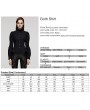 Punk Rave Black Gothic Ruffled Stand Collar Long Puffed Sleeves Shirt for Women
