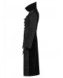 Punk Rave Black Gothic Jacquard Velvet Double Splicing Long Asymmetric Coat for Women