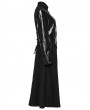 Punk Rave Black Gothic Irregular Leather Splicing Long Bat Coat for Women