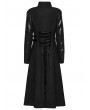 Punk Rave Black Gothic Irregular Leather Splicing Long Bat Coat for Women