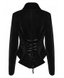 Punk Rave Black Vintage Gothic Velvet Lace Applique Lapel Collar Jacket for Women