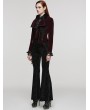 Punk Rave Black and Red Vintage Gothic Velvet Lace Applique Lapel Collar Jacket for Women