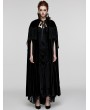 Punk Rave Black Gothic Bat Neck Velvet Long Cloak for Women