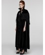 Punk Rave Black Gothic Bat Neck Velvet Long Cloak for Women