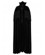 Punk Rave Black Gothic Bat Neck Velvet Long Cloak for Women
