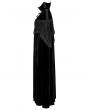 Punk Rave Black Gothic Bat Neck Velvet Long Cloak for Women