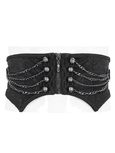 Devil Fashion Black Gothic Vintage Punk Chain Irregular Girdle for Men