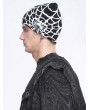 Devil Fashion Black and White Gothic Punk Rivet Spider Web Pattern Knit Hat for Men