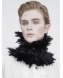 Devil Fashion Black Gothic Retro Party Rose Feather Stand High Collar for Men