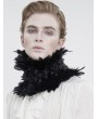 Devil Fashion Black Gothic Retro Party Rose Feather Stand High Collar for Men