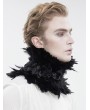 Devil Fashion Black Gothic Retro Party Rose Feather Stand High Collar for Men