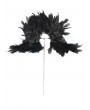 Devil Fashion Black Gothic Retro Party Rose Feather Stand High Collar for Men