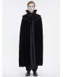 Devil Fashion Black Gothic Vampire Lace Trimmed Velvet Long Cape for Men