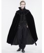 Devil Fashion Black Gothic Vampire Lace Trimmed Velvet Long Cape for Men