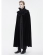 Devil Fashion Black Gothic Vampire Lace Trimmed Velvet Long Cape for Men