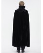 Devil Fashion Black Gothic Vampire Lace Trimmed Velvet Long Cape for Men