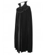 Devil Fashion Black Gothic Vampire Lace Trimmed Velvet Long Cape for Men