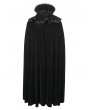 Devil Fashion Black Gothic Vampire Lace Trimmed Velvet Long Cape for Men