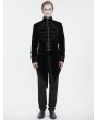 Devil Fashion Black Vintage Gothic Embroidery Stand Collar Swallow Tail Coat for Men