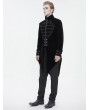 Devil Fashion Black Vintage Gothic Embroidery Stand Collar Swallow Tail Coat for Men