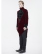 Devil Fashion Wine Red Vintage Gothic Embroidery Stand Collar Swallow Tail Coat for Men