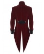 Devil Fashion Wine Red Vintage Gothic Embroidery Stand Collar Swallow Tail Coat for Men