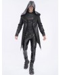 Devil Fashion Black Gothic Stylish Punk Eyelets Hooded Jacket for Men