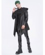 Devil Fashion Black Gothic Stylish Punk Eyelets Hooded Jacket for Men