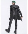 Devil Fashion Black Gothic Stylish Punk Eyelets Hooded Jacket for Men