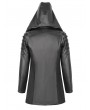 Devil Fashion Black Gothic Stylish Punk Eyelets Hooded Jacket for Men