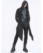 Devil Fashion Black Gothic Punk Casual Irregular Print Hooded Cardigan for Men