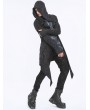 Devil Fashion Black Gothic Punk Casual Irregular Print Hooded Cardigan for Men