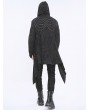 Devil Fashion Black Gothic Punk Casual Irregular Print Hooded Cardigan for Men