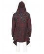 Devil Fashion Red Gothic Punk Casual Irregular Print  Hooded Cardigan for Men